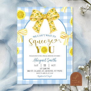 Invitación de Baby Shower de Limón con Lazo Amaril