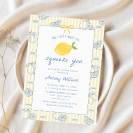 Invitación de baby shower de limón dibujado a mano