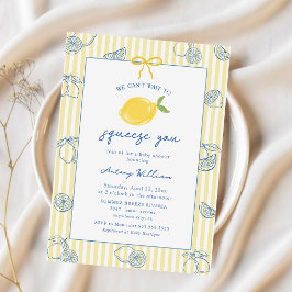 Invitación de baby shower de limón dibujado a mano