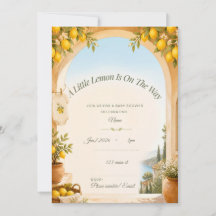 Invitación de Baby Shower de Limón Mediterráneo, B