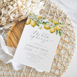 Invitación de Baby Shower de Limones Frutas Cítric