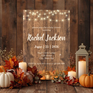 Invitación de Baby Shower de Linterna de Calabaza