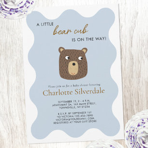 Invitación de Baby Shower de Little Bear Cub