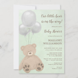 Invitación de Baby Shower de Little Bear Cub