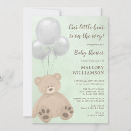 Invitación de Baby Shower de Little Bear Cub