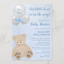 Invitación de Baby Shower de Little Bear Cub Boy