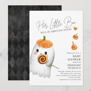 Invitación de Baby Shower de Little Boo Halloween