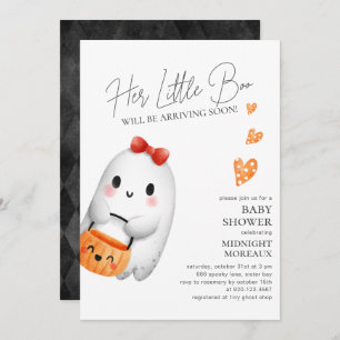 Invitación de Baby Shower de Little Boo Halloween