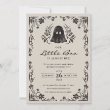 Invitación de Baby Shower de Little Boo Halloween