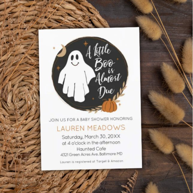 Invitación de Baby Shower de Little Boo Halloween (Subido por el creador)