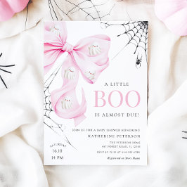 Invitación de Baby Shower de Little Boo PINK Bow