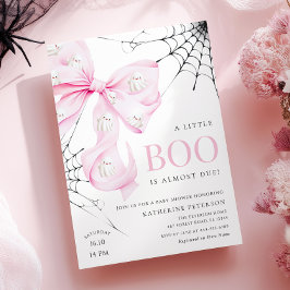 Invitación de Baby Shower de Little Boo PINK Bow