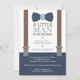 Invitación de Baby Shower de Little Man, azul, mar