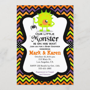 Invitación de Baby Shower de Little Monster Hallow