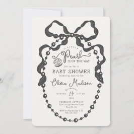 Invitación de Baby Shower de Little Pearl Black Co