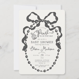 Invitación de Baby Shower de Little Pearl Black Co