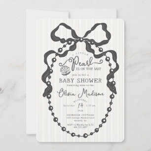 Invitación de Baby Shower de Little Pearl Black Co