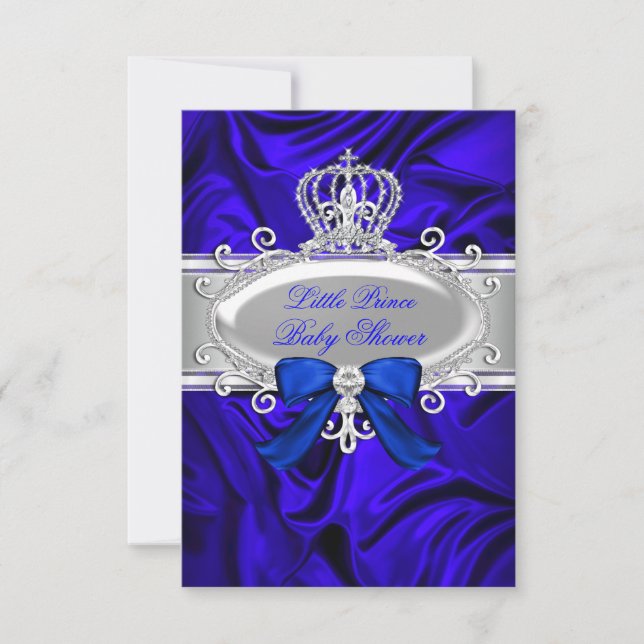 Invitación de Baby Shower de Little Prince Royal B (Anverso)