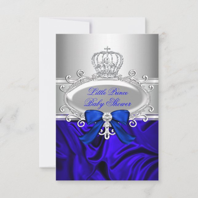 Invitación de Baby Shower de Little Prince Royal B (Anverso)
