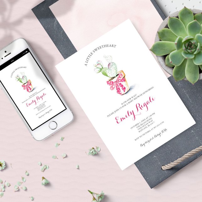 Invitación de Baby Shower de Little Squerido Cactu (Subido por el creador)