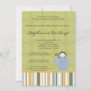 Invitación de Baby Shower de los amigos de Safari 