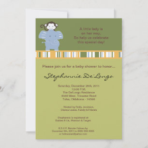 Invitación de Baby Shower de los amigos de Safari 