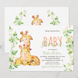 Invitación de Baby Shower de los animales de la
