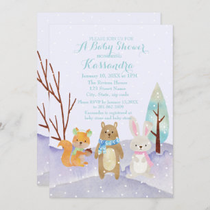 Invitación de Baby Shower de los animales del