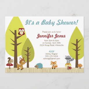 Invitación de Baby Shower de los animales del