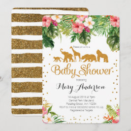 Invitación de Baby Shower de los animales del