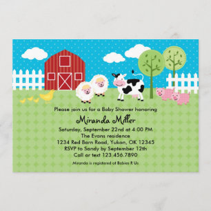 Invitación de Baby Shower de los animales del