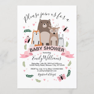 Invitación de Baby Shower de los animales del