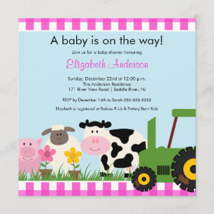 Invitación de Baby Shower de los animales del