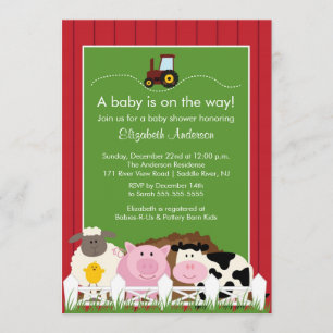 Invitación de Baby Shower de los animales del