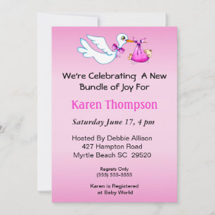 Invitación de Baby Shower de los chicas