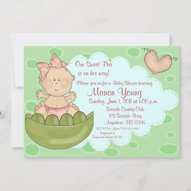 Invitación de Baby Shower de los chicas del (Anverso)