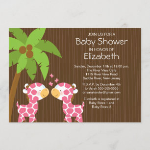 Invitación de Baby Shower de los chicas del gemelo