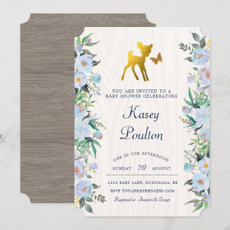Invitación de Baby Shower de los ciervos