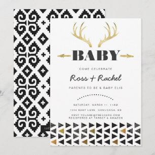 Invitación de Baby Shower de los ciervos de Boho