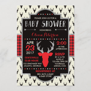 Invitación de Baby Shower de los ciervos del
