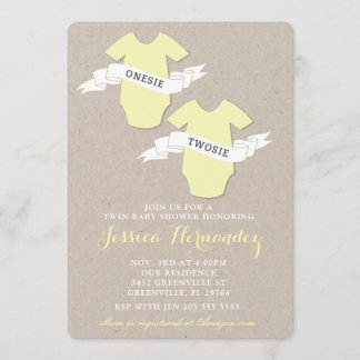 Invitación de Baby Shower de los gemelos