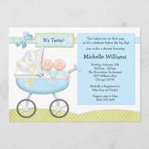 Invitación de Baby Shower de los gemelos