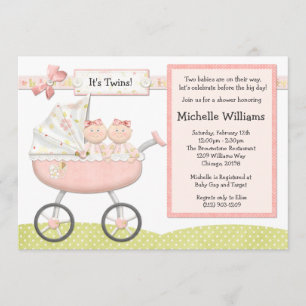 Invitación de Baby Shower de los gemelos