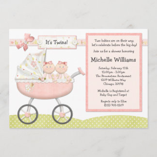 Invitación de Baby Shower de los gemelos