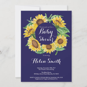 Invitación de Baby Shower de los girasoles de los