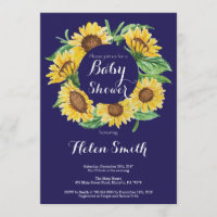 Invitación de Baby Shower de los girasoles de los