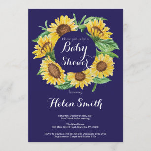Invitación de Baby Shower de los girasoles de los