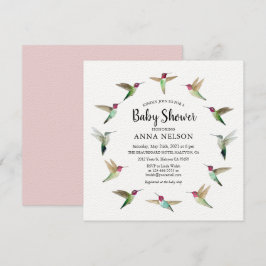 Invitación de Baby Shower de los Hummingbirds de A