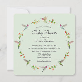 Invitación de Baby Shower de los Hummingbirds de A