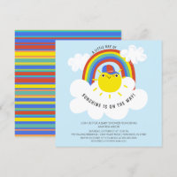 Invitación de Baby Shower de los niños con arcoiri